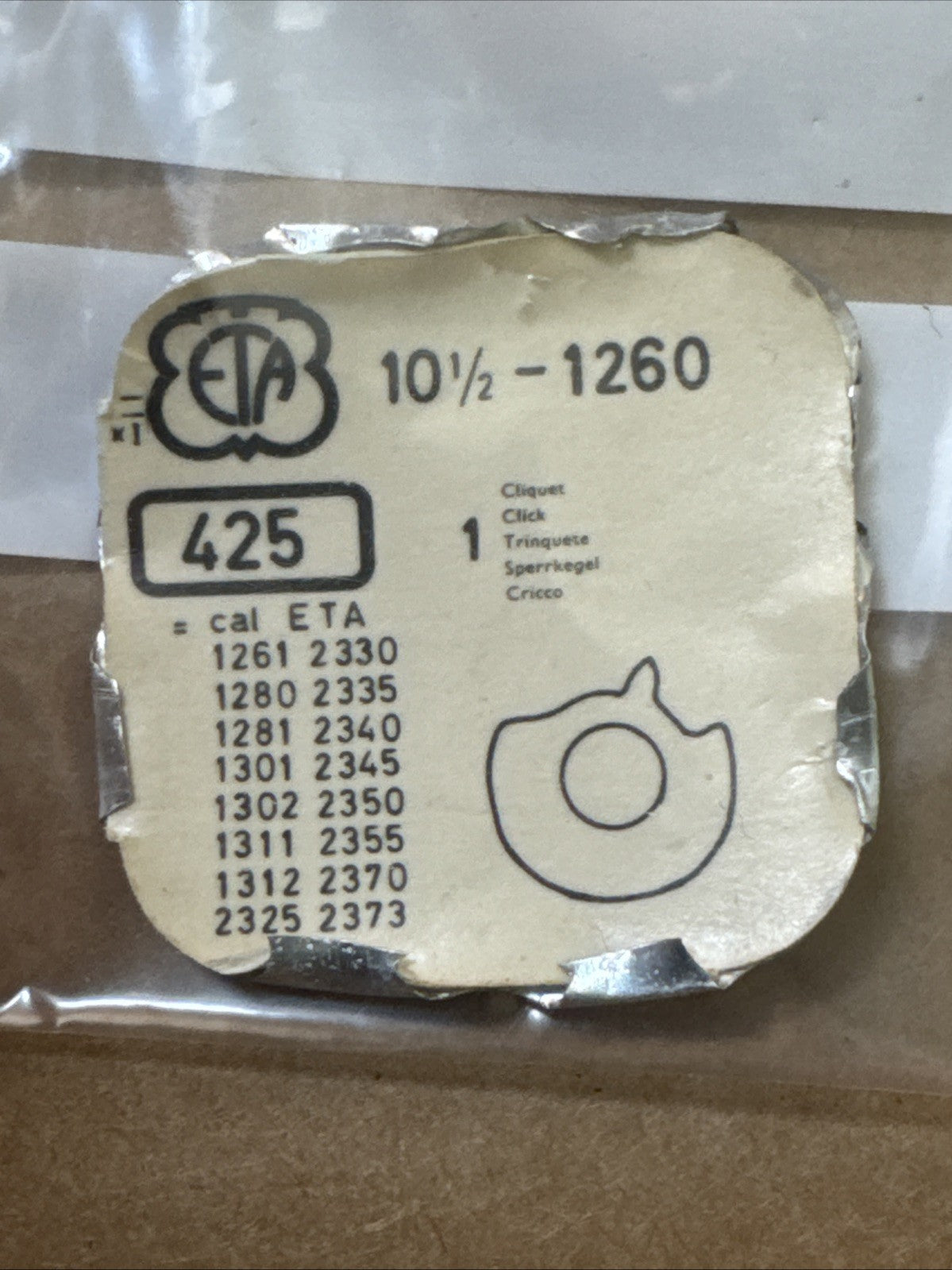 ETA 1260 Click #420 X1 Ref LG11-117