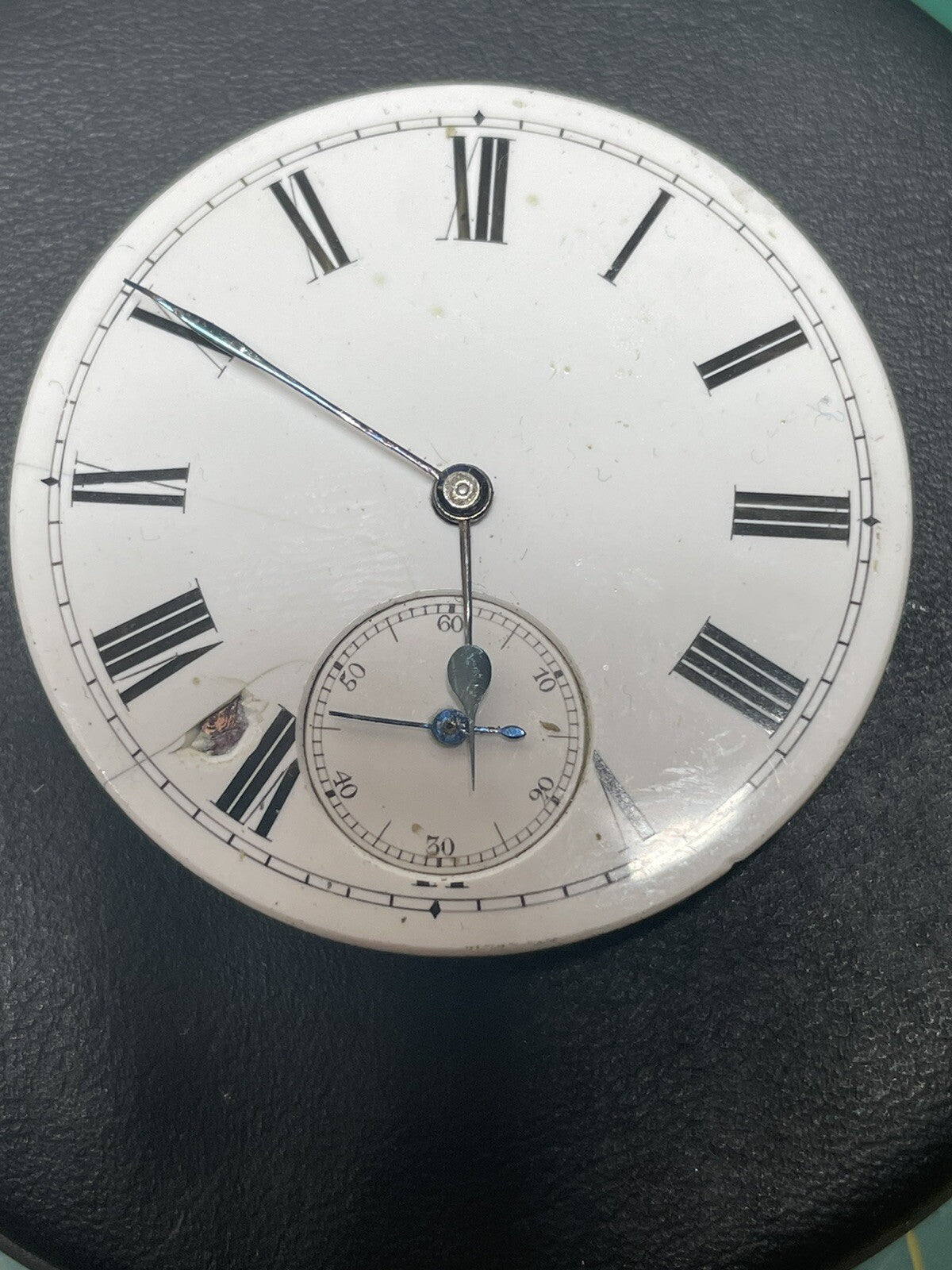 Old English Stem Set Wind Pocket Watch Movement Ticking High Grade 40.5mm