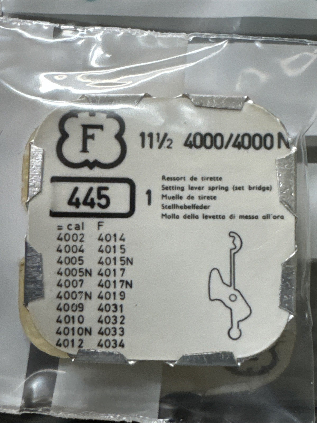 Felsa 4000 4000N Setting Lever Spring X1 #445 Ref LG11-58