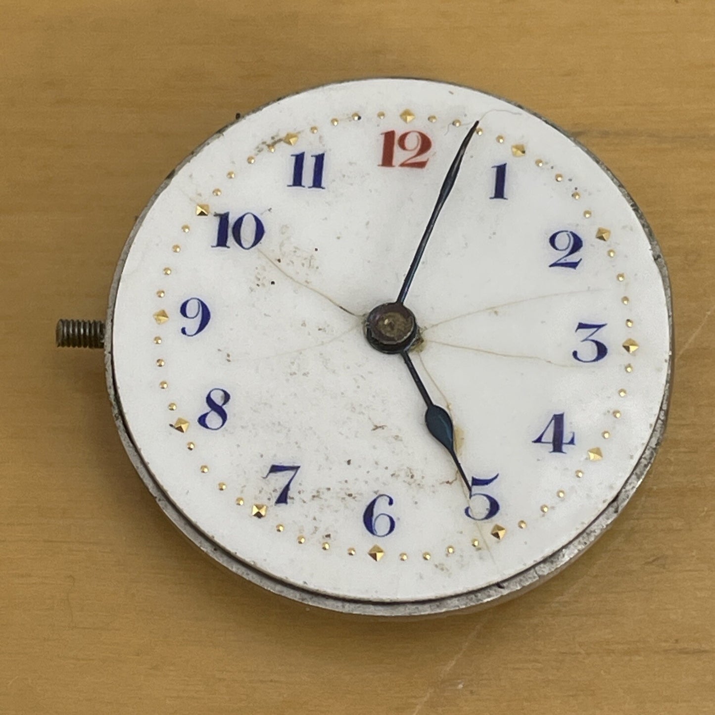 Early FHF 10.5 Ligne Lefty Watch Movement Ticking Ref LG14-95