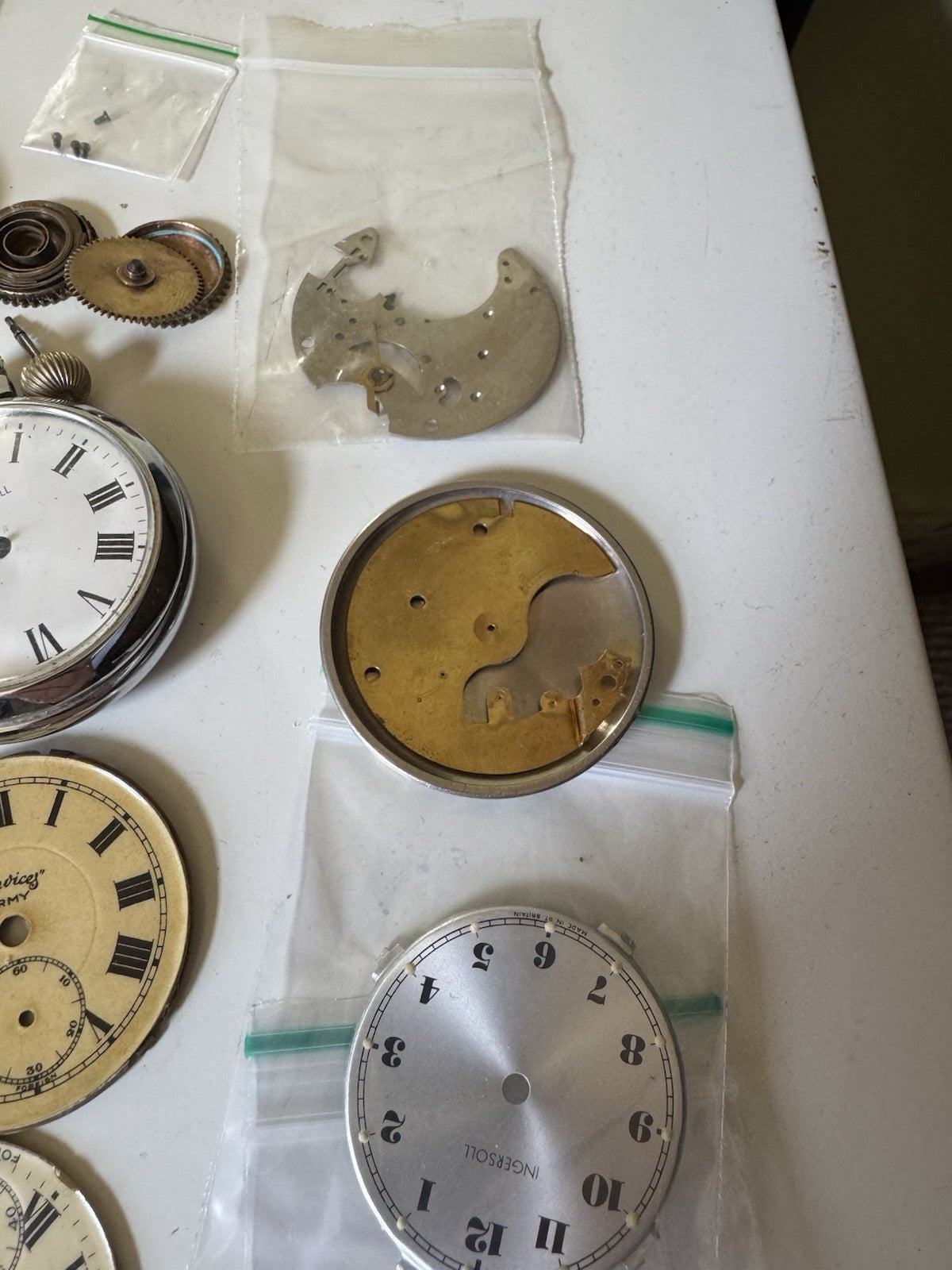 Job Lot Ingersoll & Services Pocket Watch Parts For Spares Or Repair