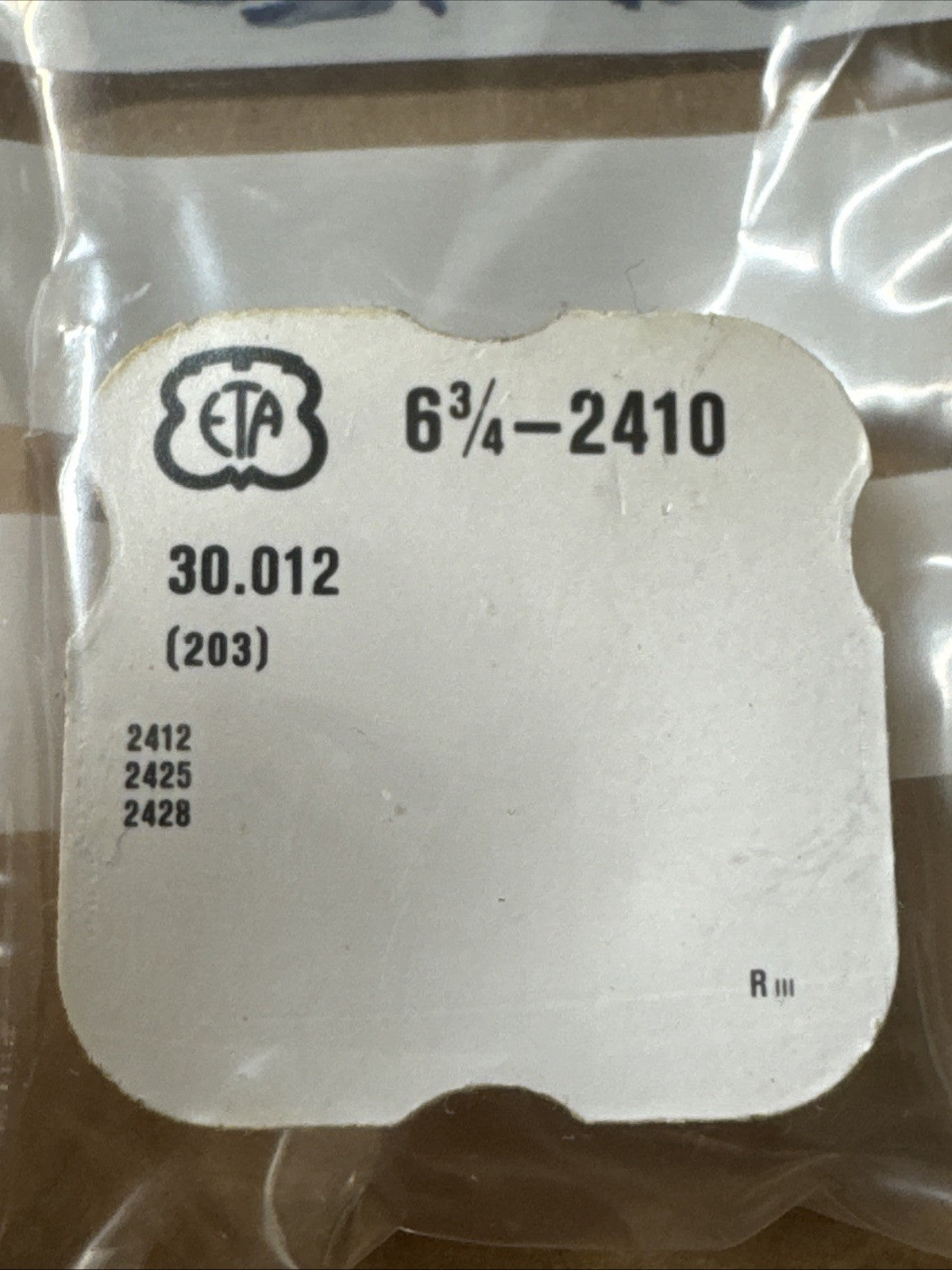 ETA 2410 Intermediate Wheel #203 X1 Ref LG11-126