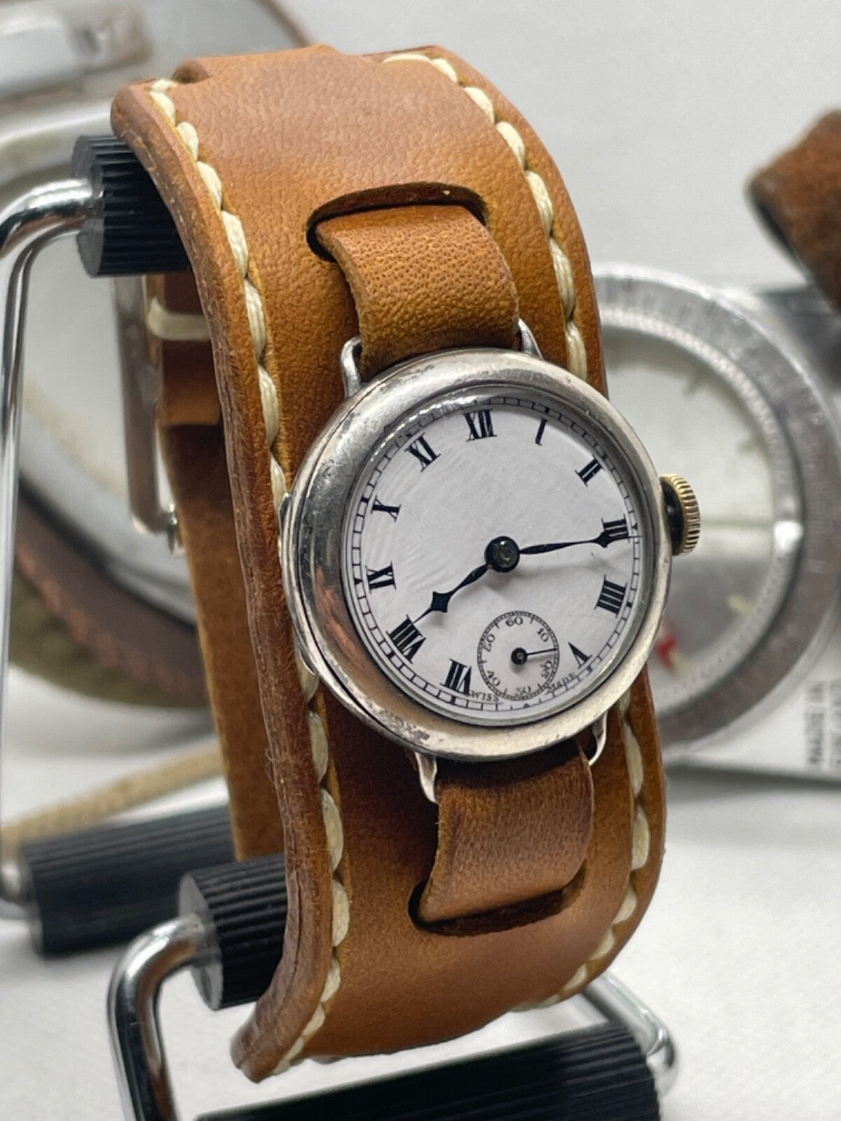 Luxury Trench Watch Strap Hand Made Italian Veg Tan F/Grain Leather New Colours