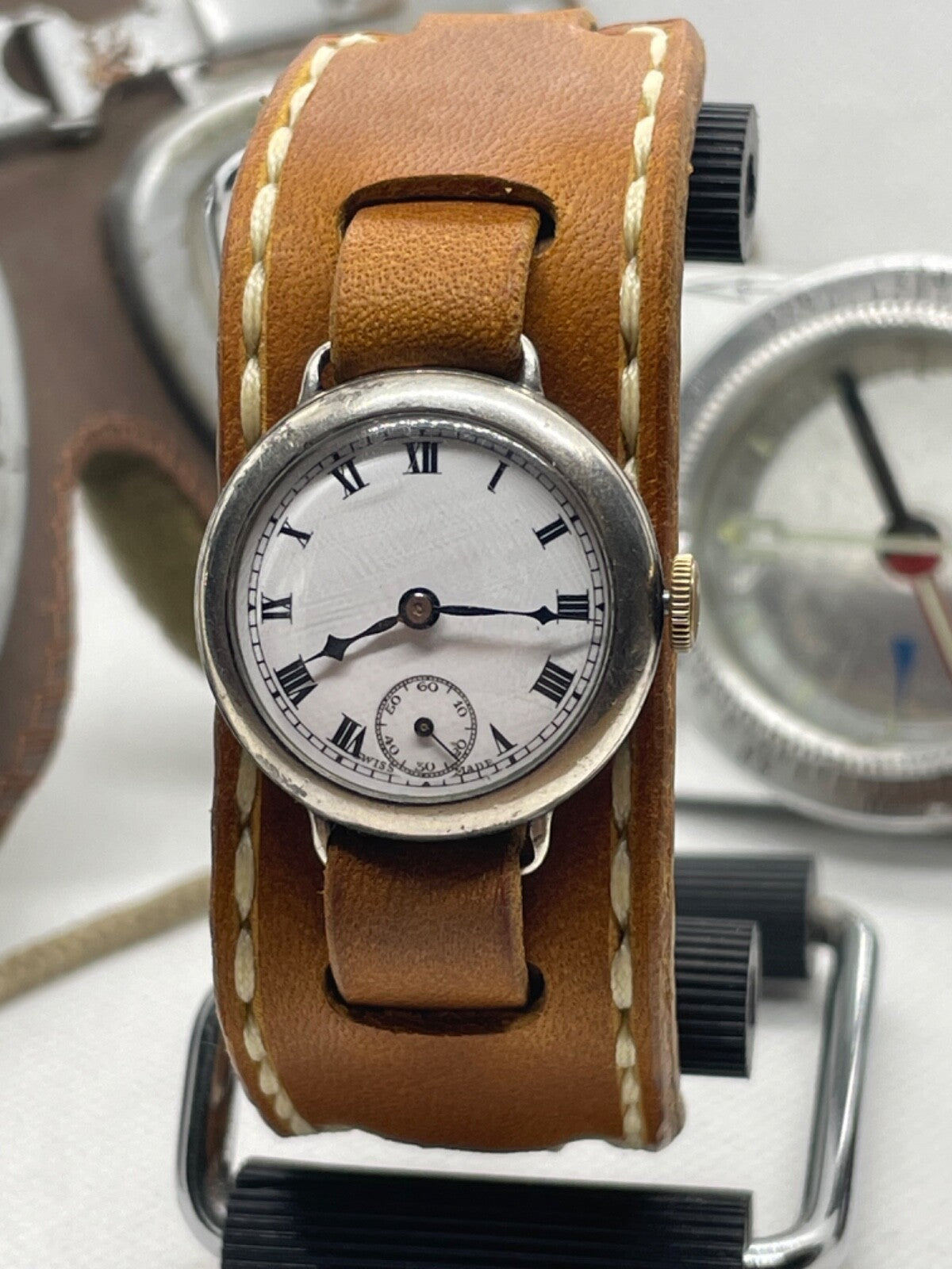 Luxury Trench Watch Strap Hand Made Italian Veg Tan F/Grain Leather New Colours