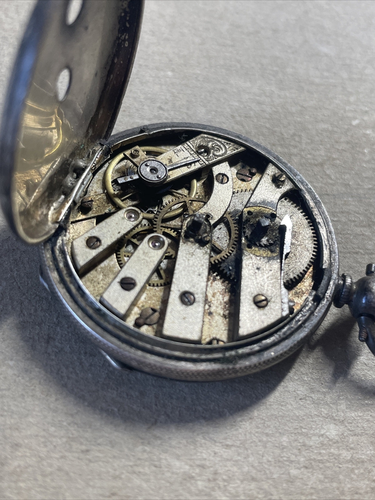 1880 Silver Fob Watch For Repair Good Balance