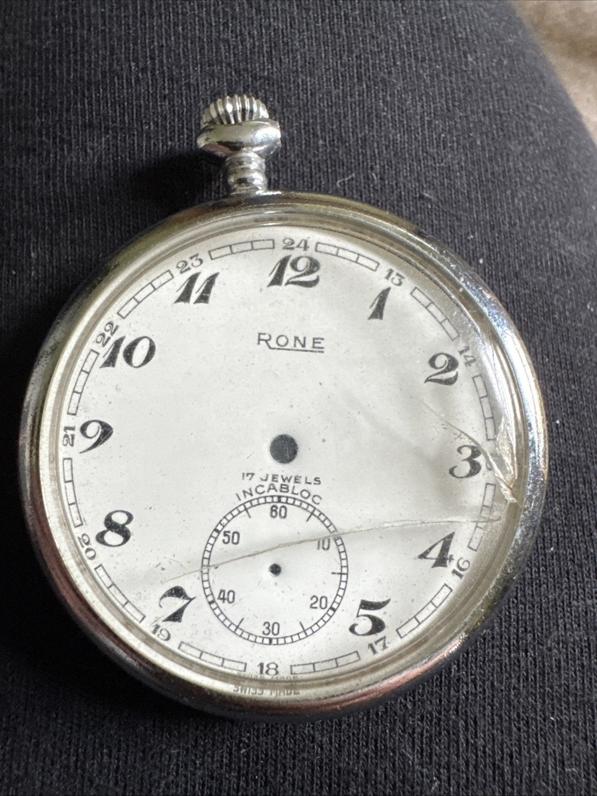 Rone Pocket Watch Case Dial Hands Crown Stem For UT 6497 Ref LG1