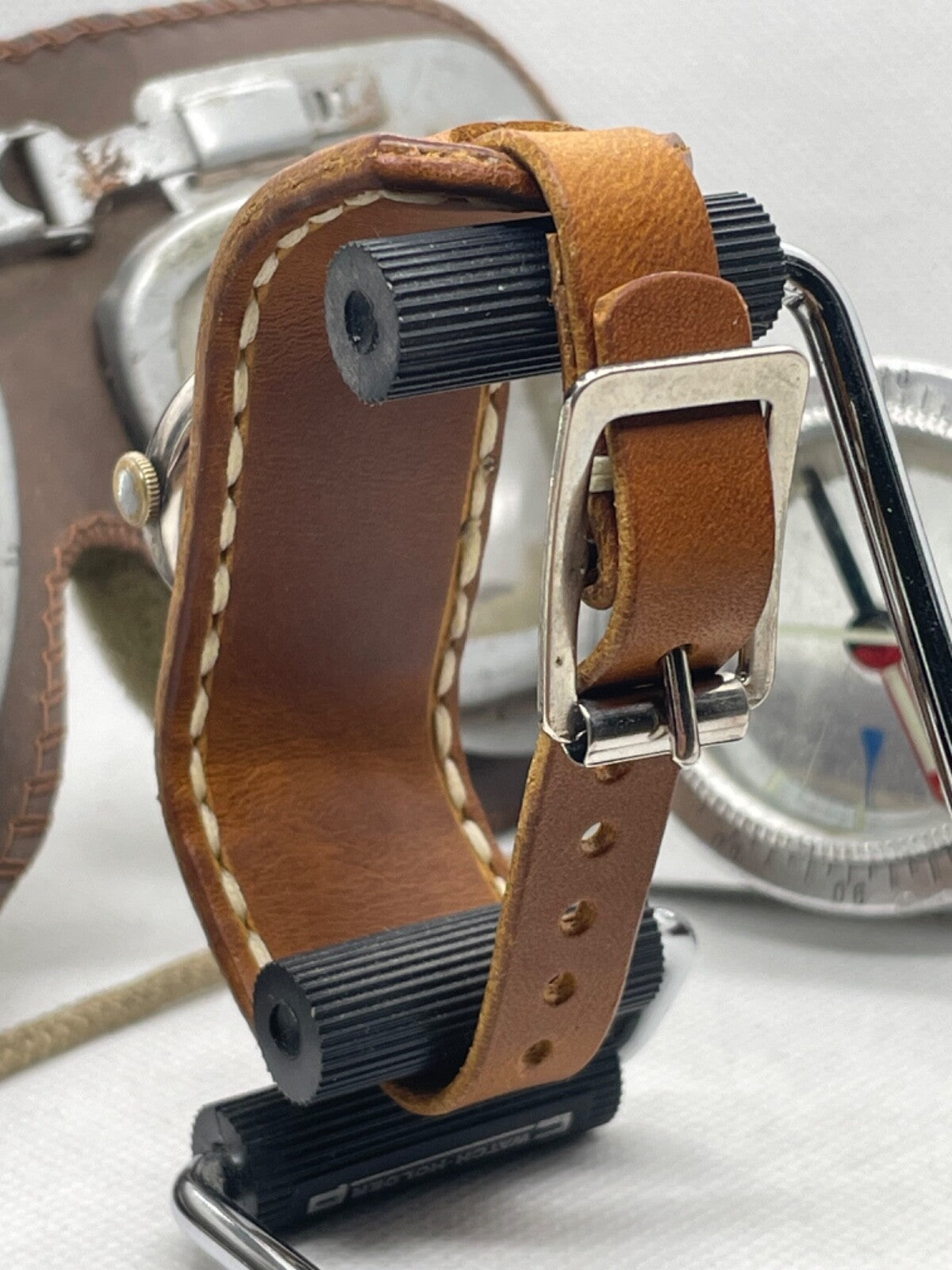 Luxury Trench Watch Strap Hand Made Italian Veg Tan F/Grain Leather New Colours