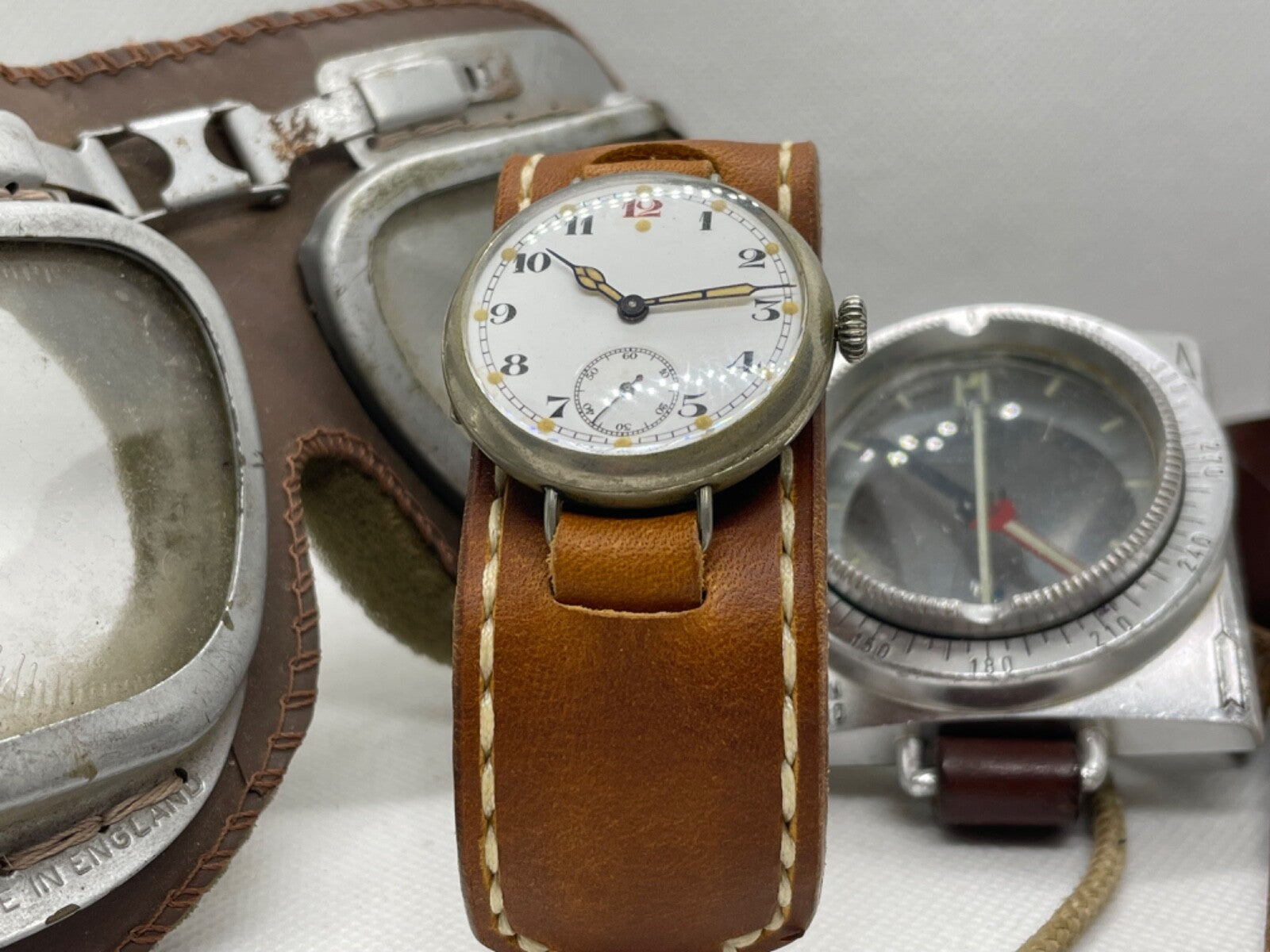 Luxury Trench Watch Strap Hand Made Italian Veg Tan F/Grain Leather New Colours