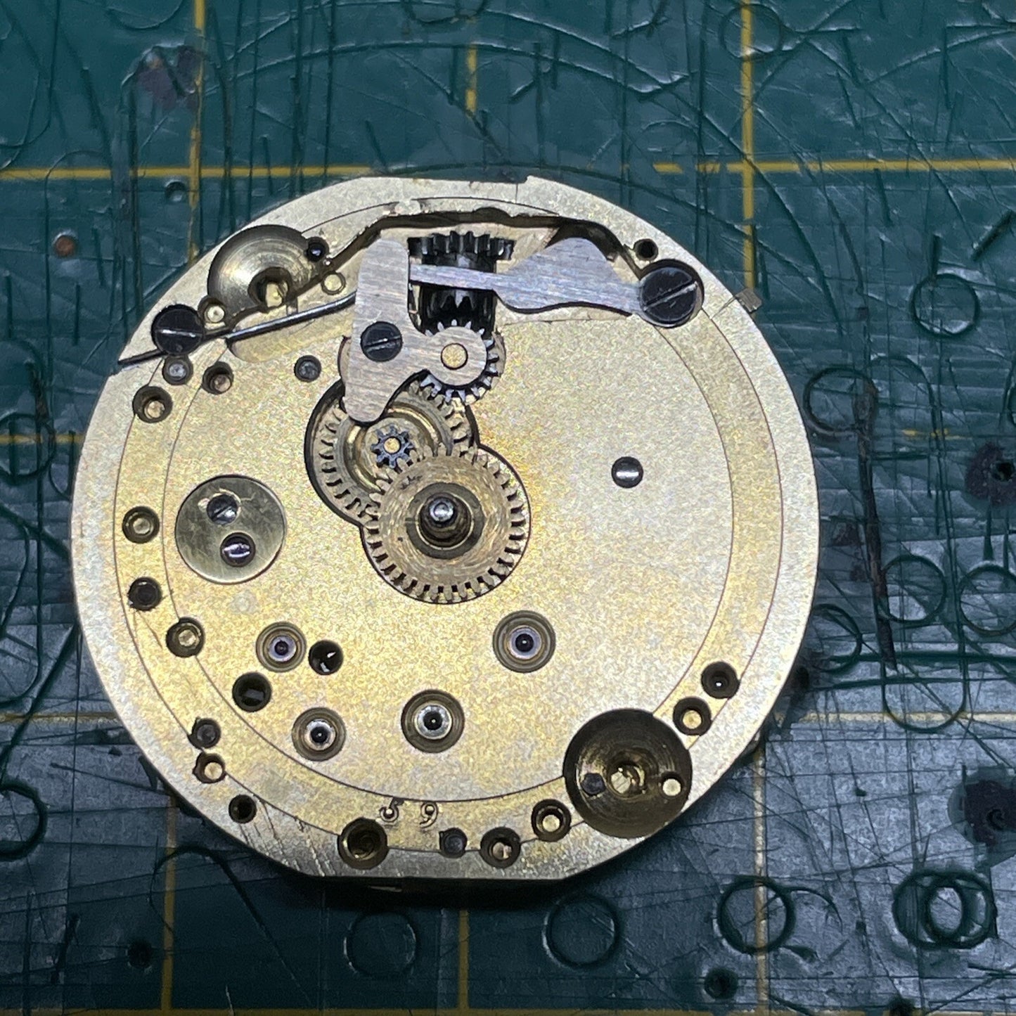 25mm Gruen 59 94? Pin Set Trench Watch Movement For Parts Spares Repair J12