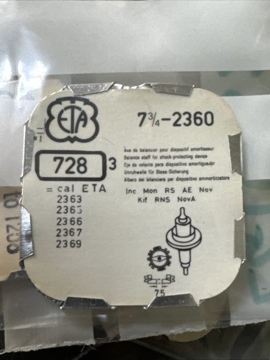 ETA 2360 Balance Staff X1 Ref LG11-34