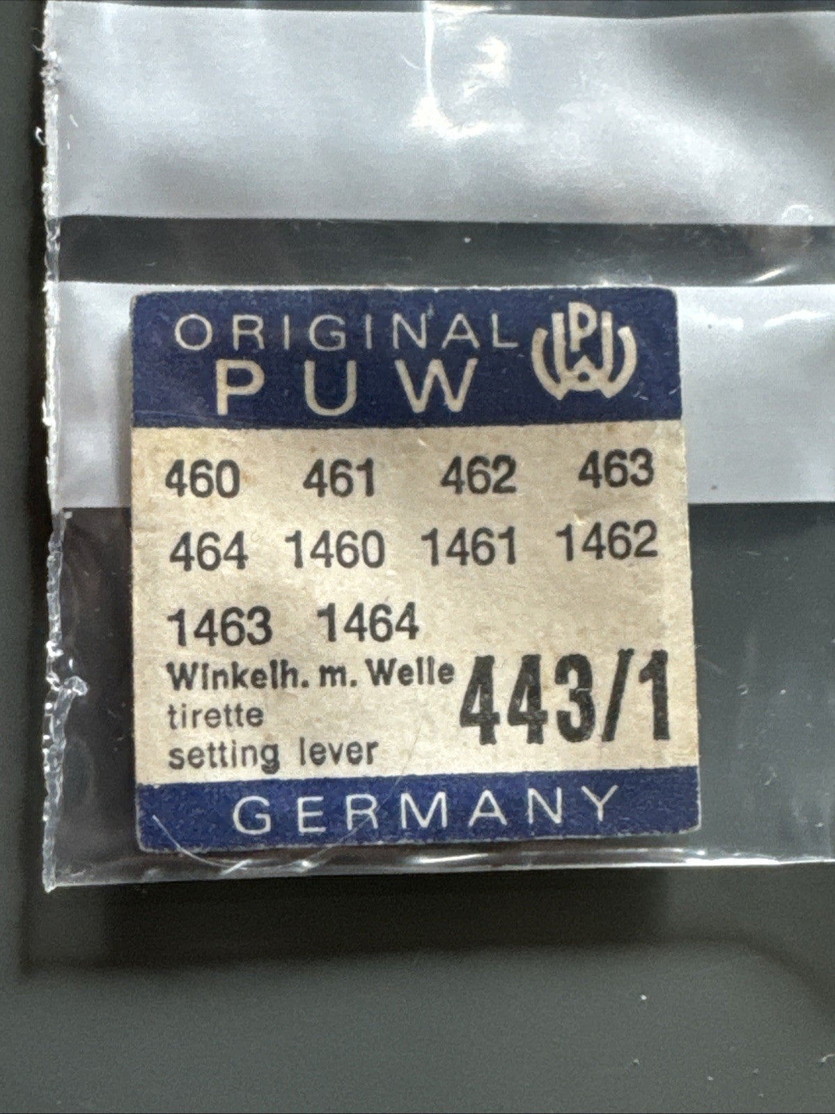 PUW 460 - 1464  Setting Lever & Screw Ref LG14-23