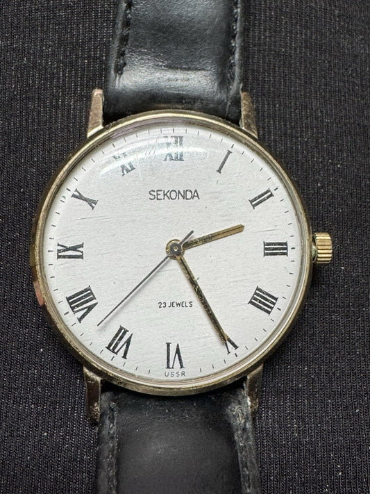 Vintage Sekonda Gold Plated Dress Watch 35mm Running