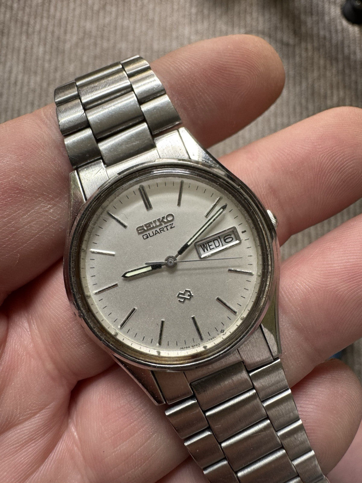 Mens Vintage Seiko SQ Quartz Watch 1986 New Battery