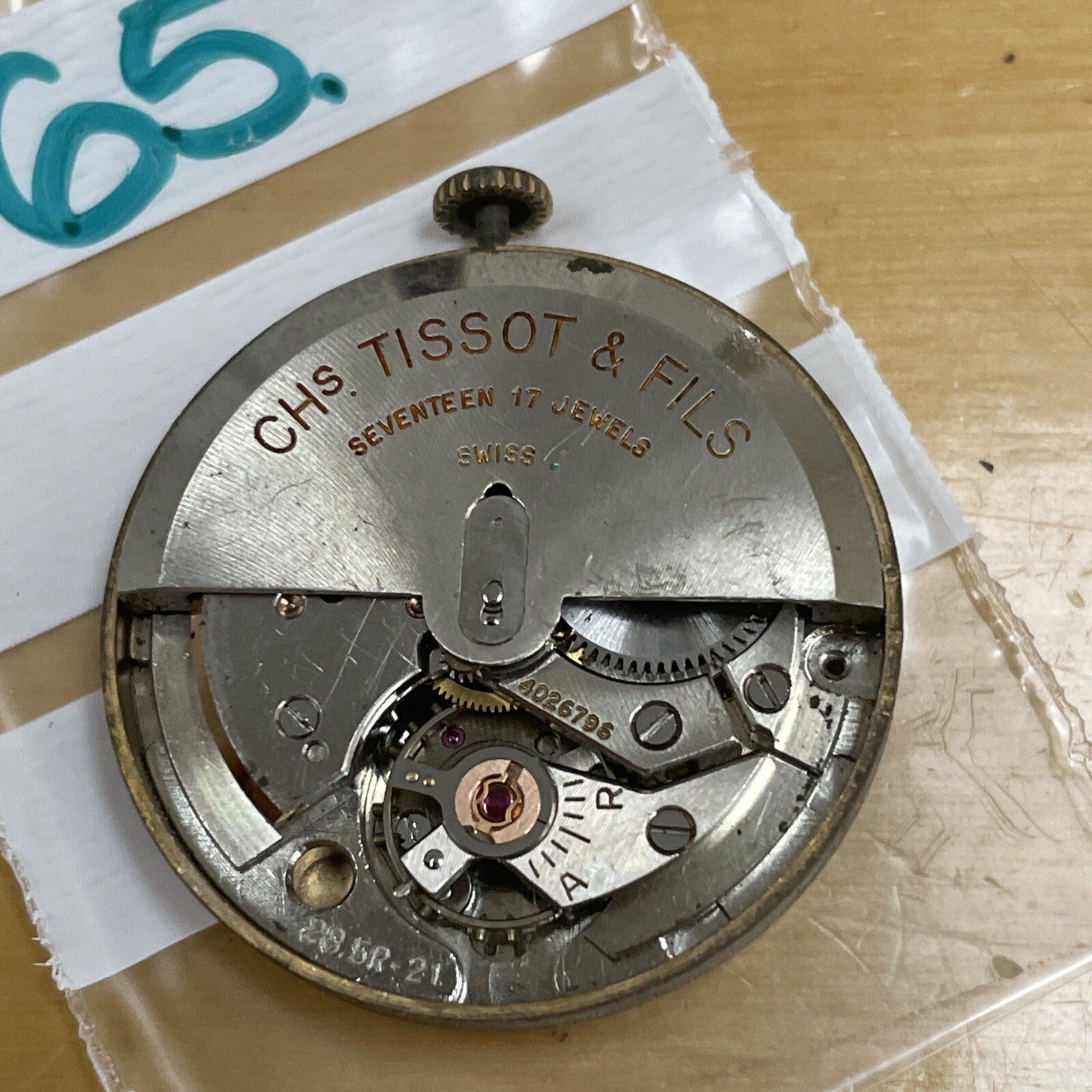 Tissot 28.5R-21 Movement OK Balance Ref P65
