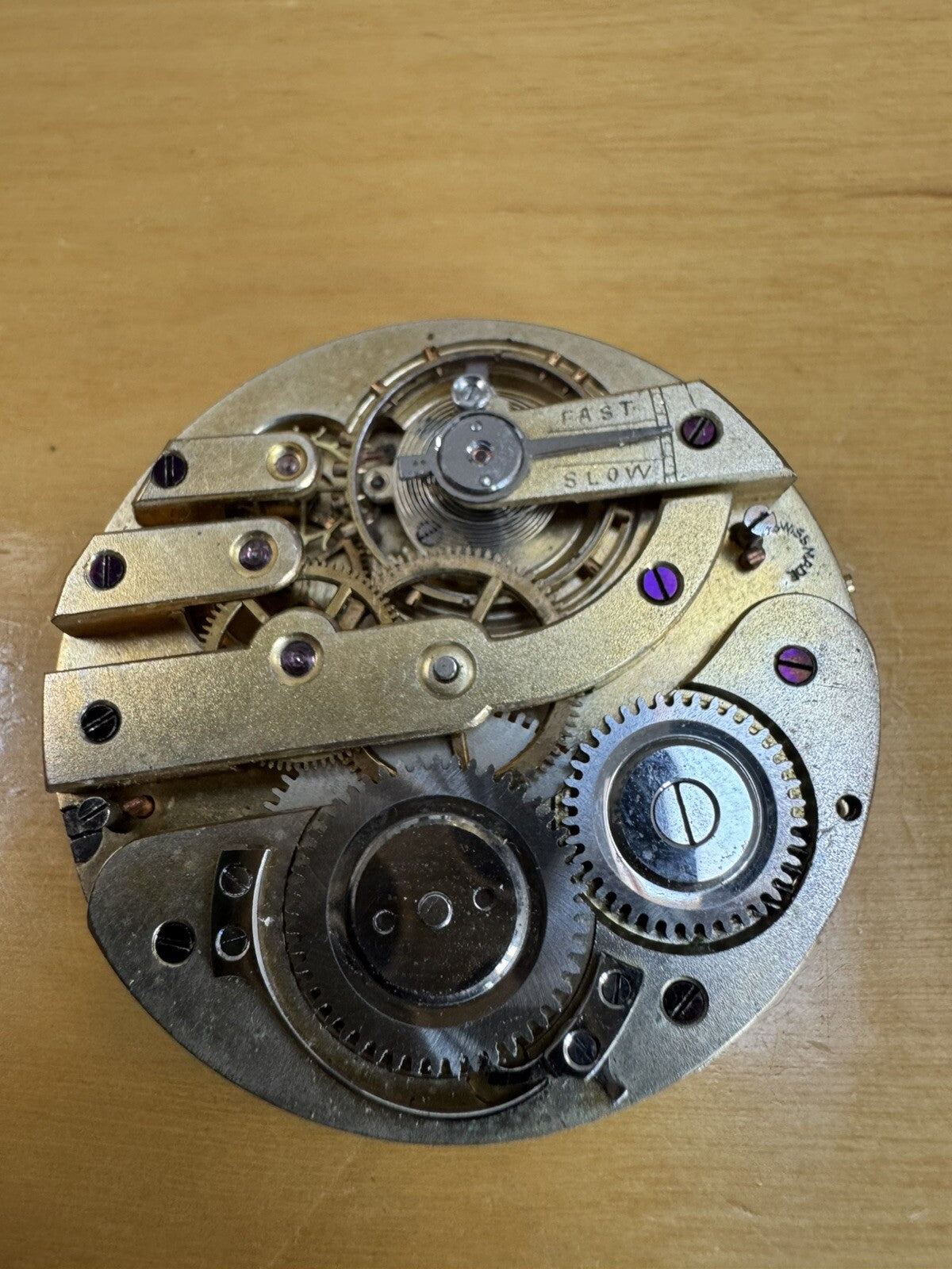 Unidentified Open Face Pocket Watch Movement 16s Ticking Ref S