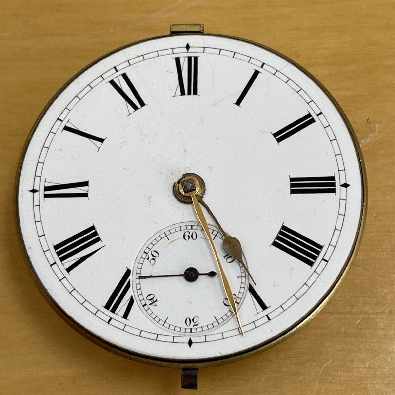 English Fusee Pocket Watch Movement Ticking Ref P