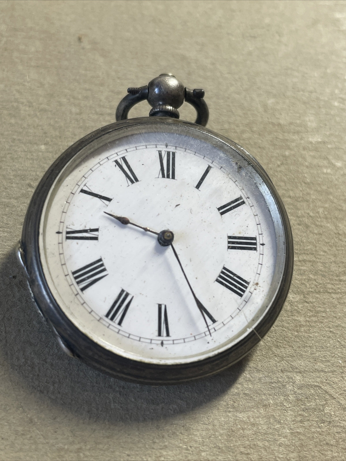 1880 Silver Fob Watch For Repair Good Balance