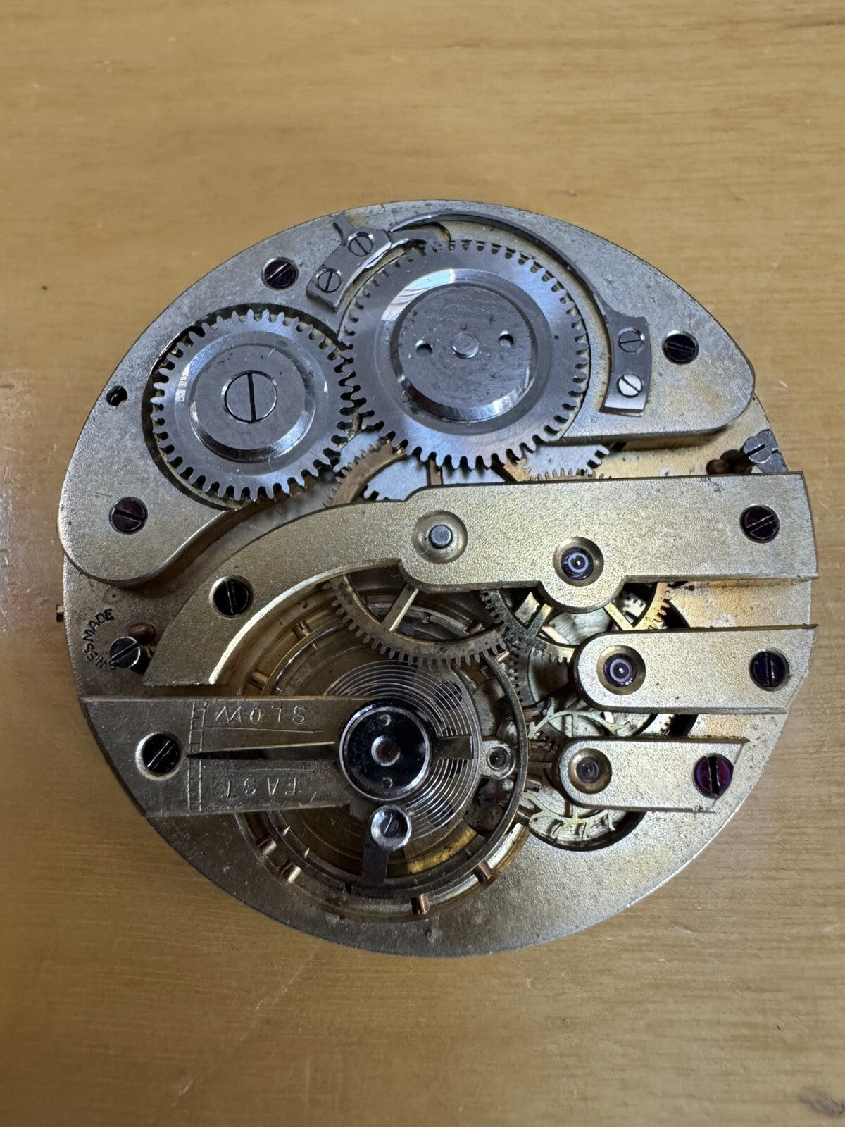 Unidentified Open Face Pocket Watch Movement 16s Ticking Ref S