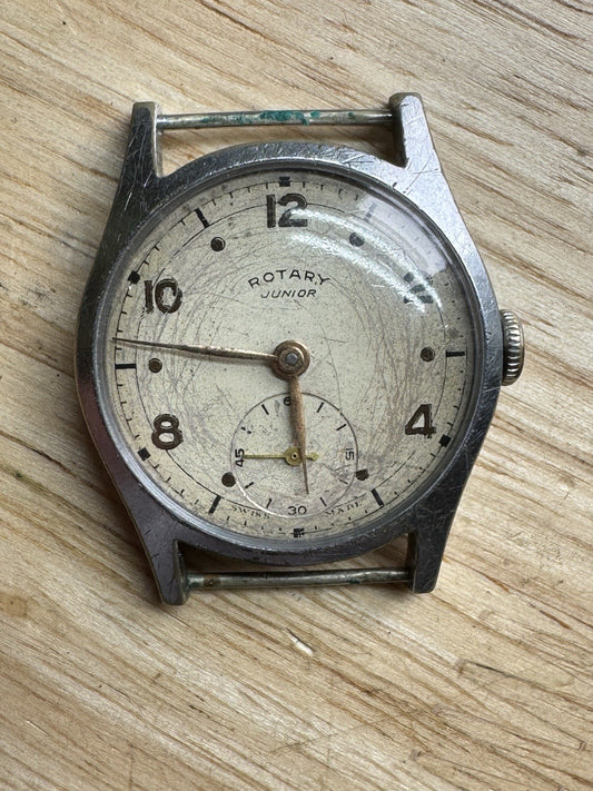 WW2 Era Rotary Mens Watch Ticking For Service 