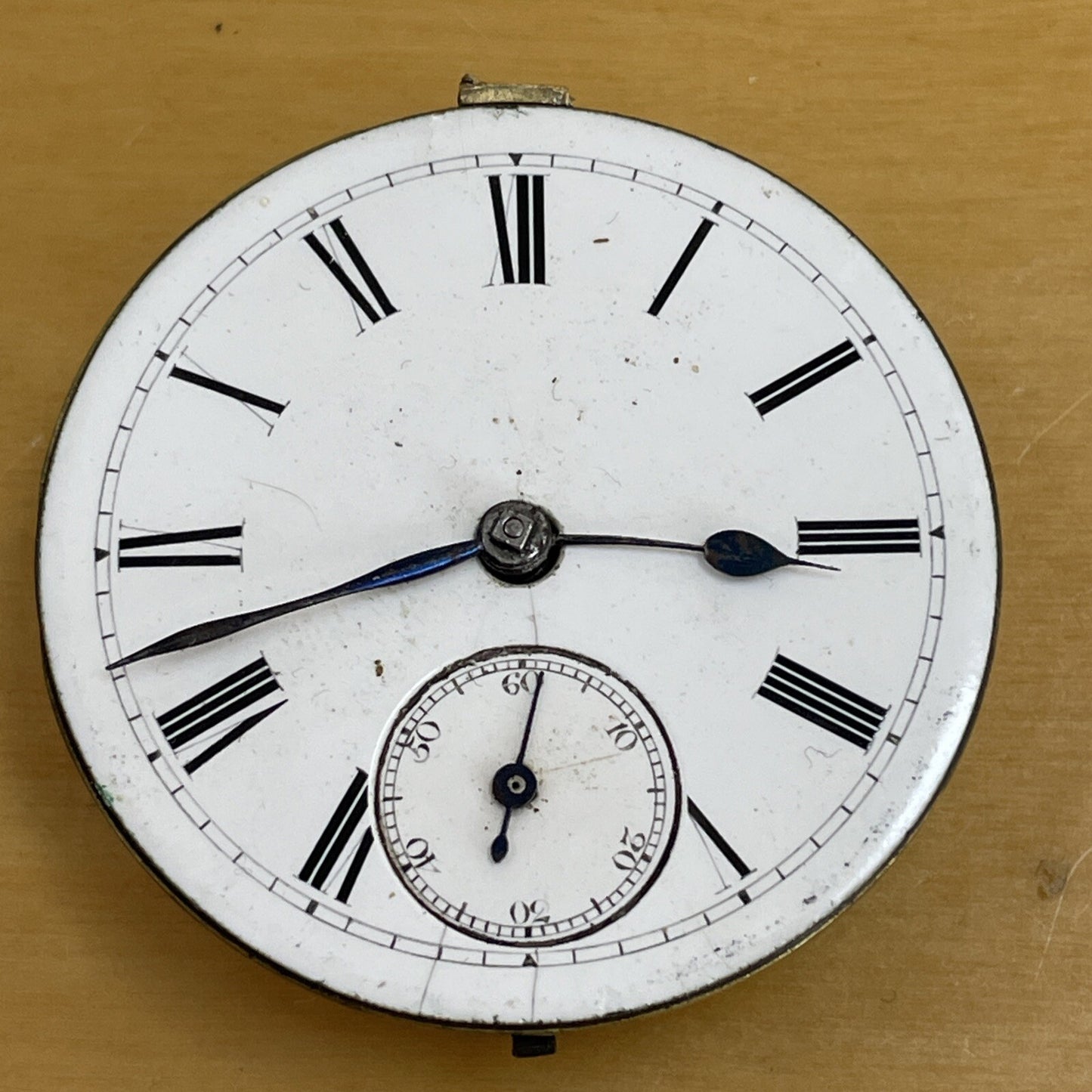 English Twin Barrel Pocket Watch Movement Ticks Briefly Ref P