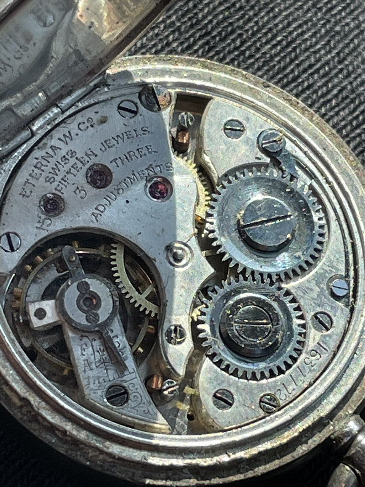 Eterna 925 Silver Fob Watch Early Ca 1911