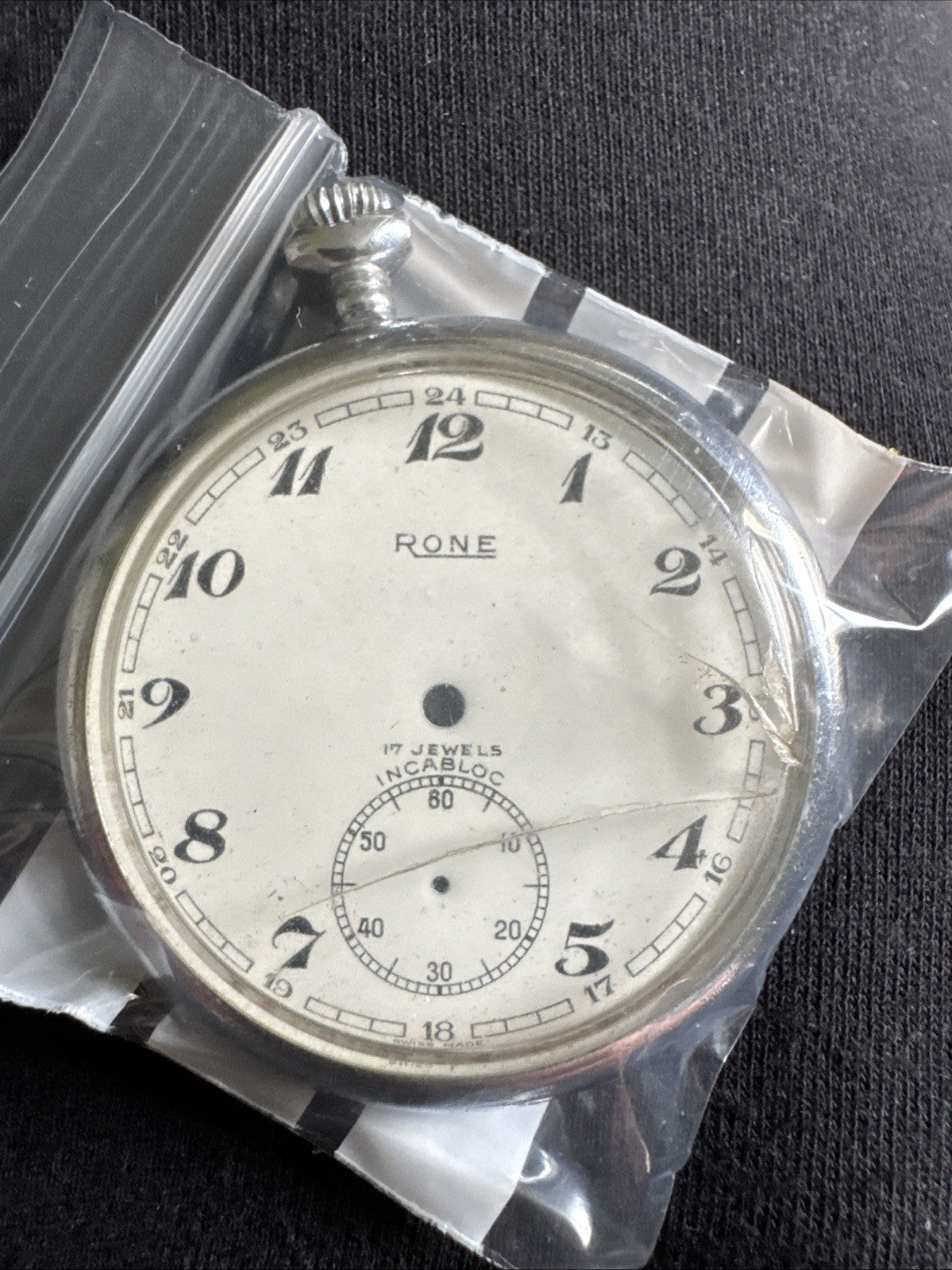 Rone Pocket Watch Case Dial Hands Crown Stem For UT 6497 Ref LG1