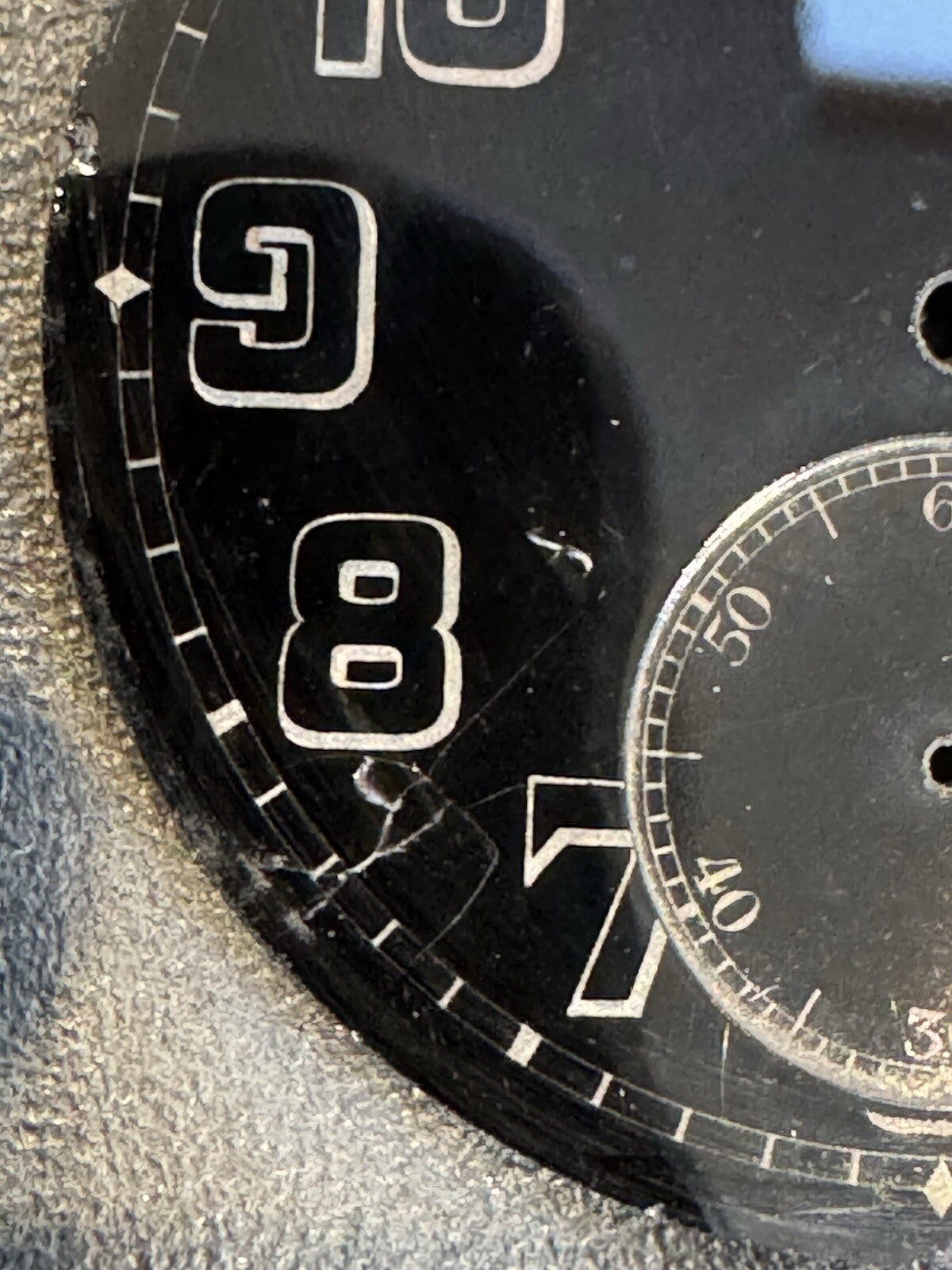 16s Electa Black Military Dial 43mm Open Face Pocket Watch Rare!