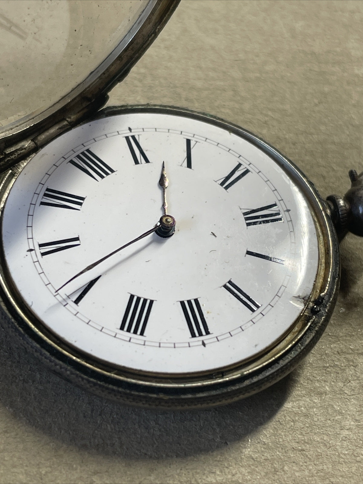 1880 Silver Fob Watch For Repair Good Balance