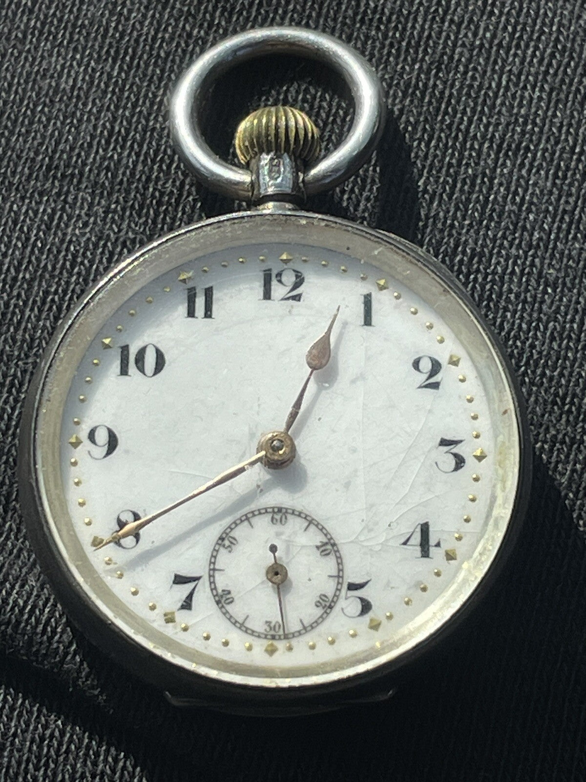 Eterna 925 Silver Fob Watch Early Ca 1911