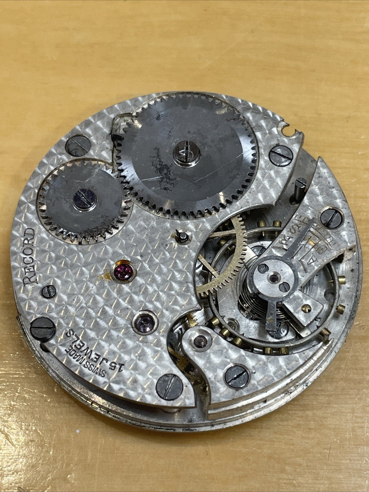 Record Cal 432 Hunter Pocket Watch Movement 16s 19’’’ For Spares Repair LG0-16