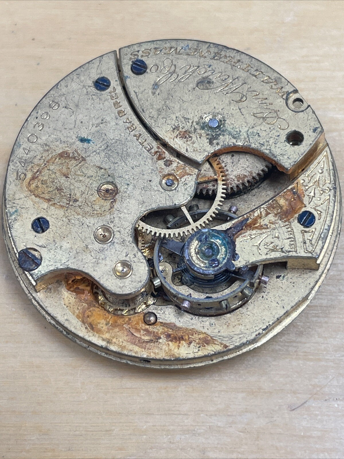 Waltham Model 1890 Grade  AM W Co Movement For Spares Repair  Reg LG10-12