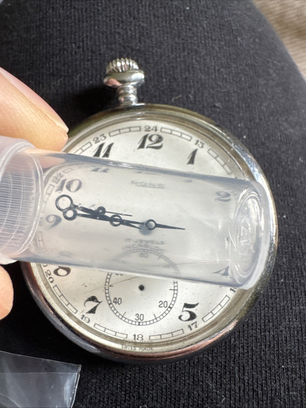Rone Pocket Watch Case Dial Hands Crown Stem For UT 6497 Ref LG1