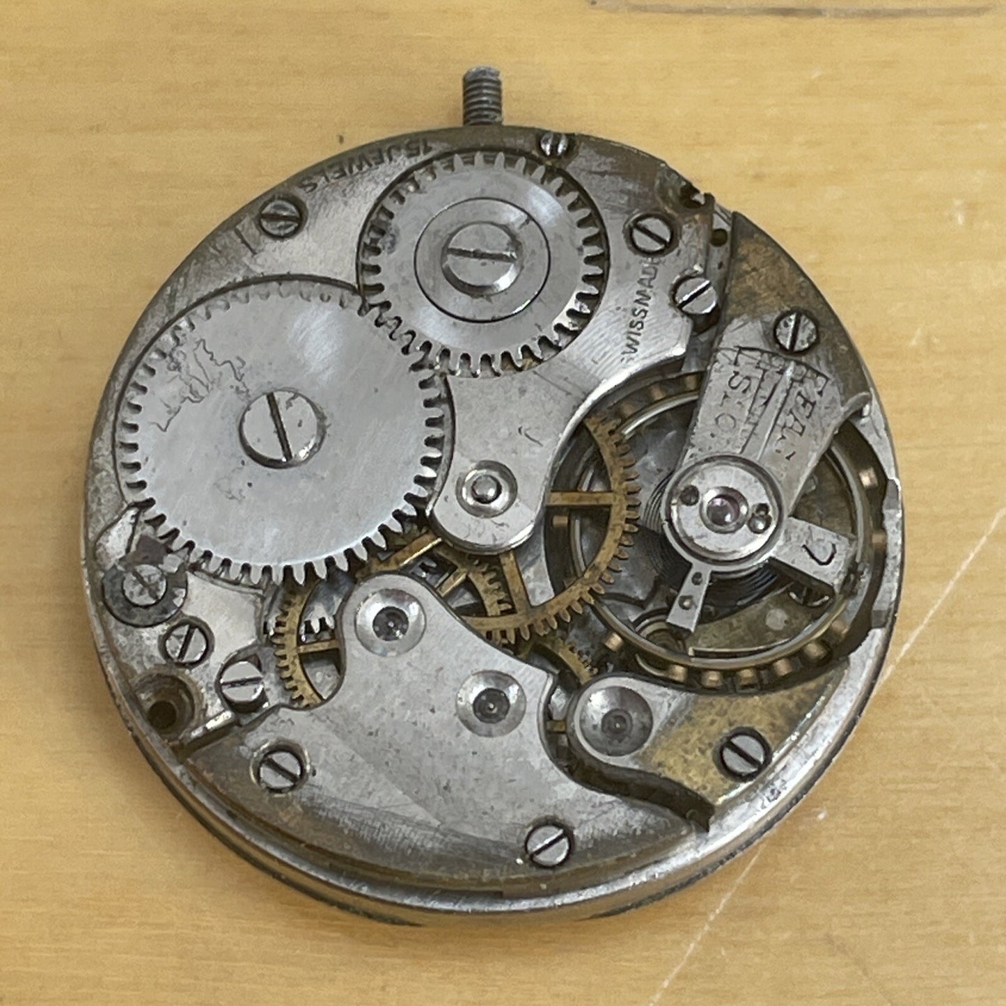 Early FHF 10.5 Ligne Lefty Watch Movement Ticking Ref LG14-95