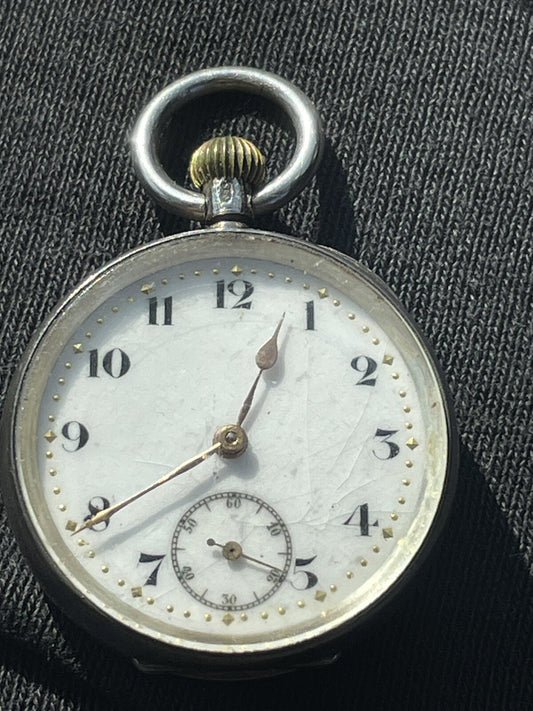 Eterna 925 Silver Fob Watch Early Ca 1911