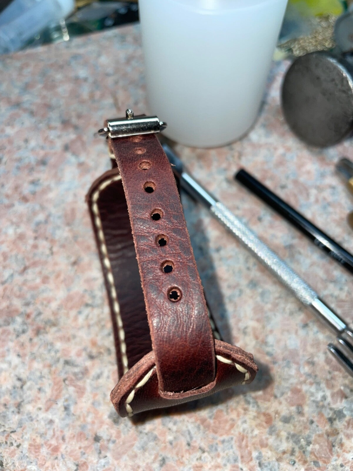 Luxury Trench Watch Strap Hand Made Italian Veg Tan F/Grain Leather New Colours