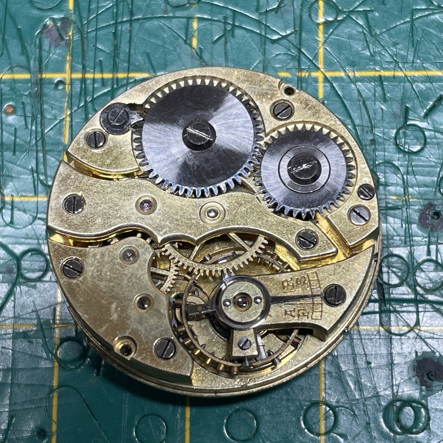 25mm Gruen 59 94? Pin Set Trench Watch Movement For Parts Spares Repair J12