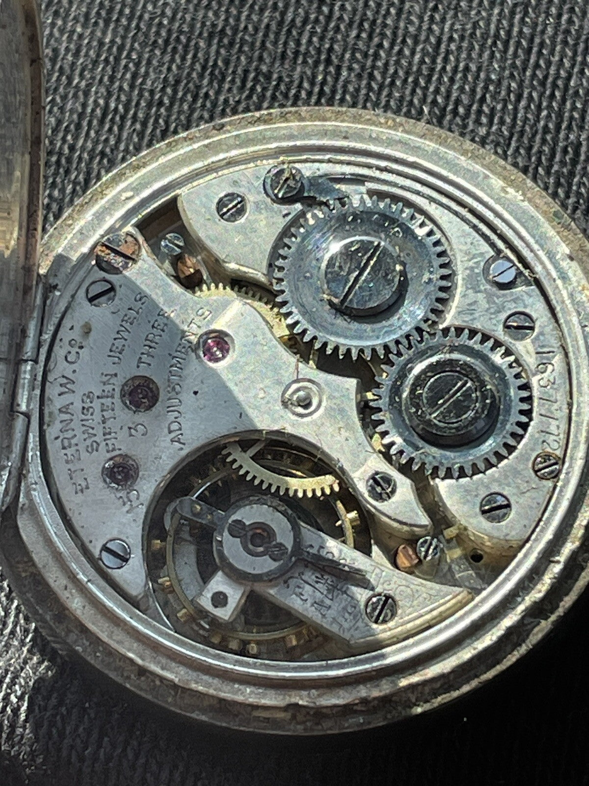 Eterna 925 Silver Fob Watch Early Ca 1911