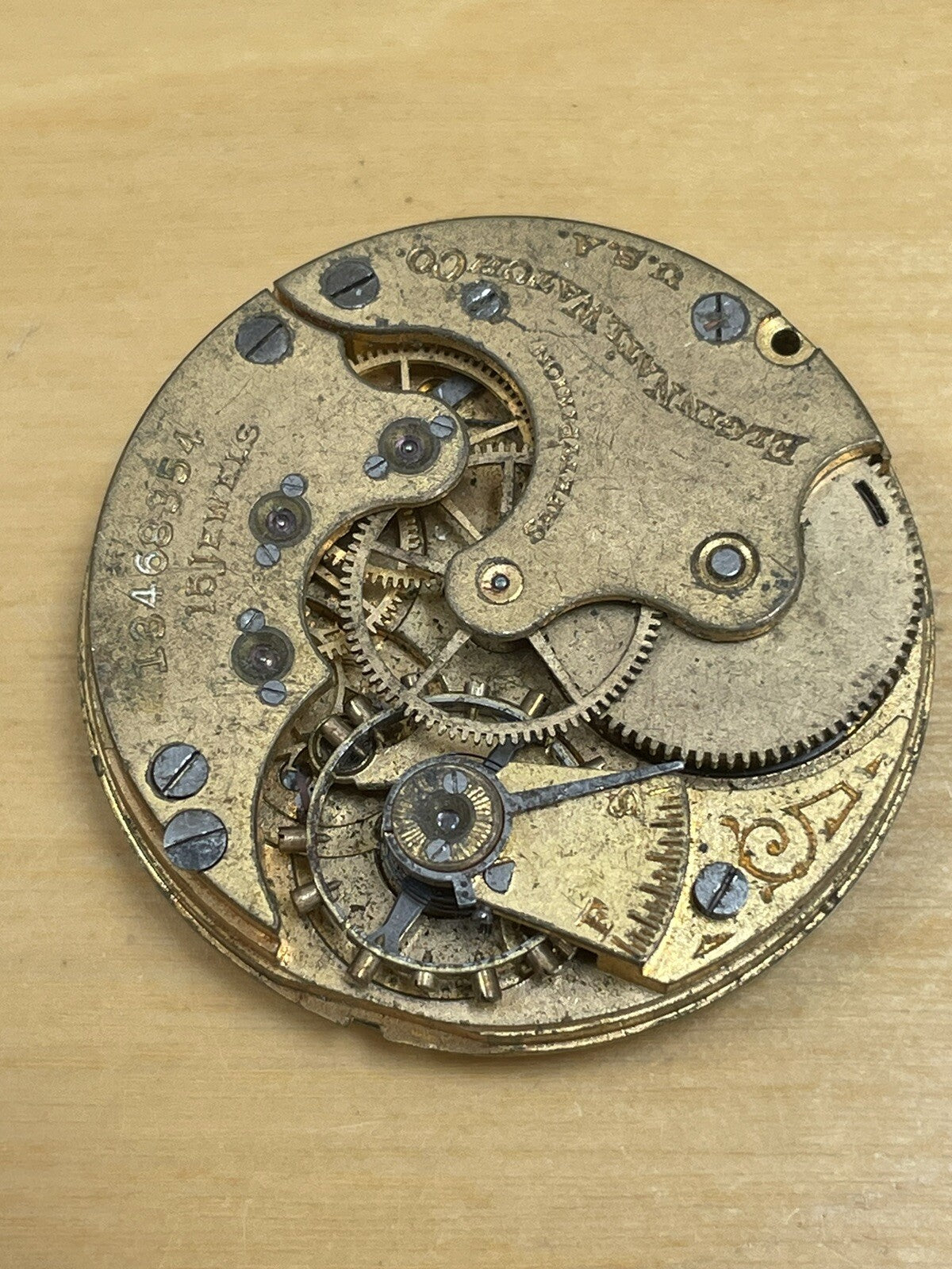 Elgin Model 2 Grade 325 Movement For Spares Repair Broken Staff Reg LG10-11