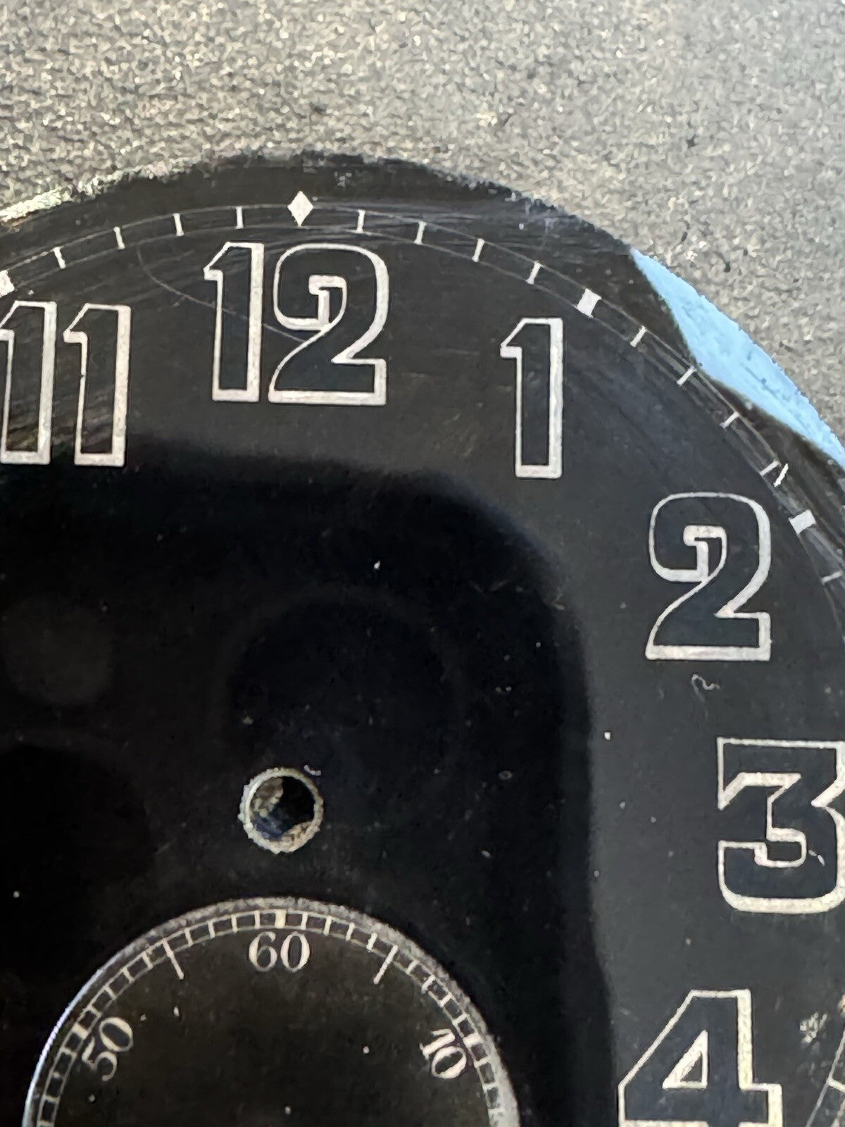 16s Electa Black Military Dial 43mm Open Face Pocket Watch Rare!