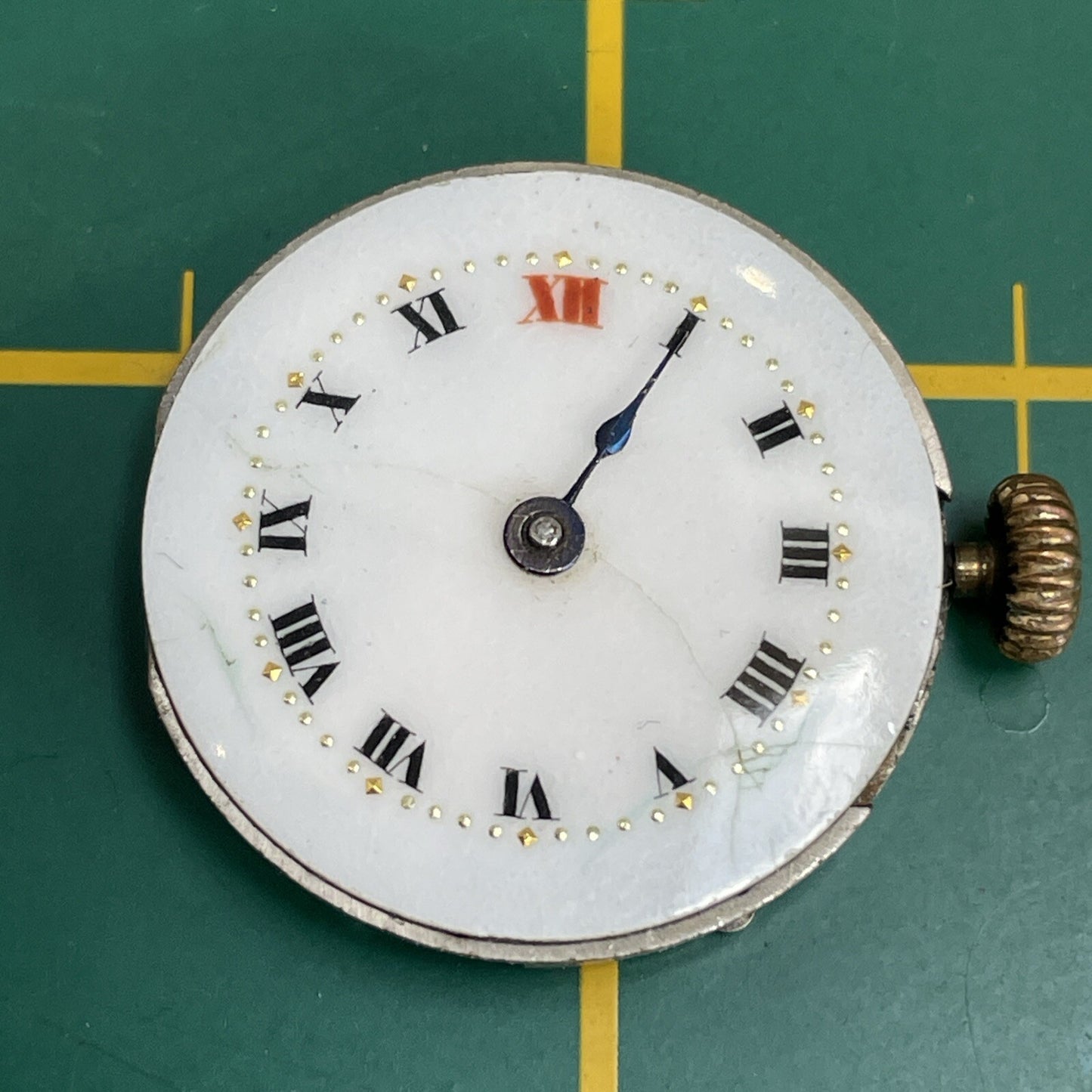 FHF 23.6mm Full Watch Movement Ticking For Spares Repair S10