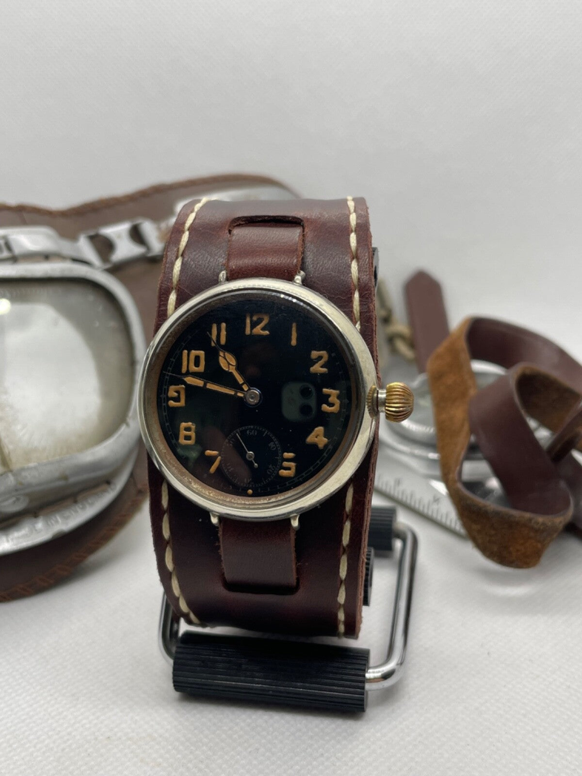 Luxury Trench Watch Strap Hand Made Italian Veg Tan F/Grain Leather New Colours