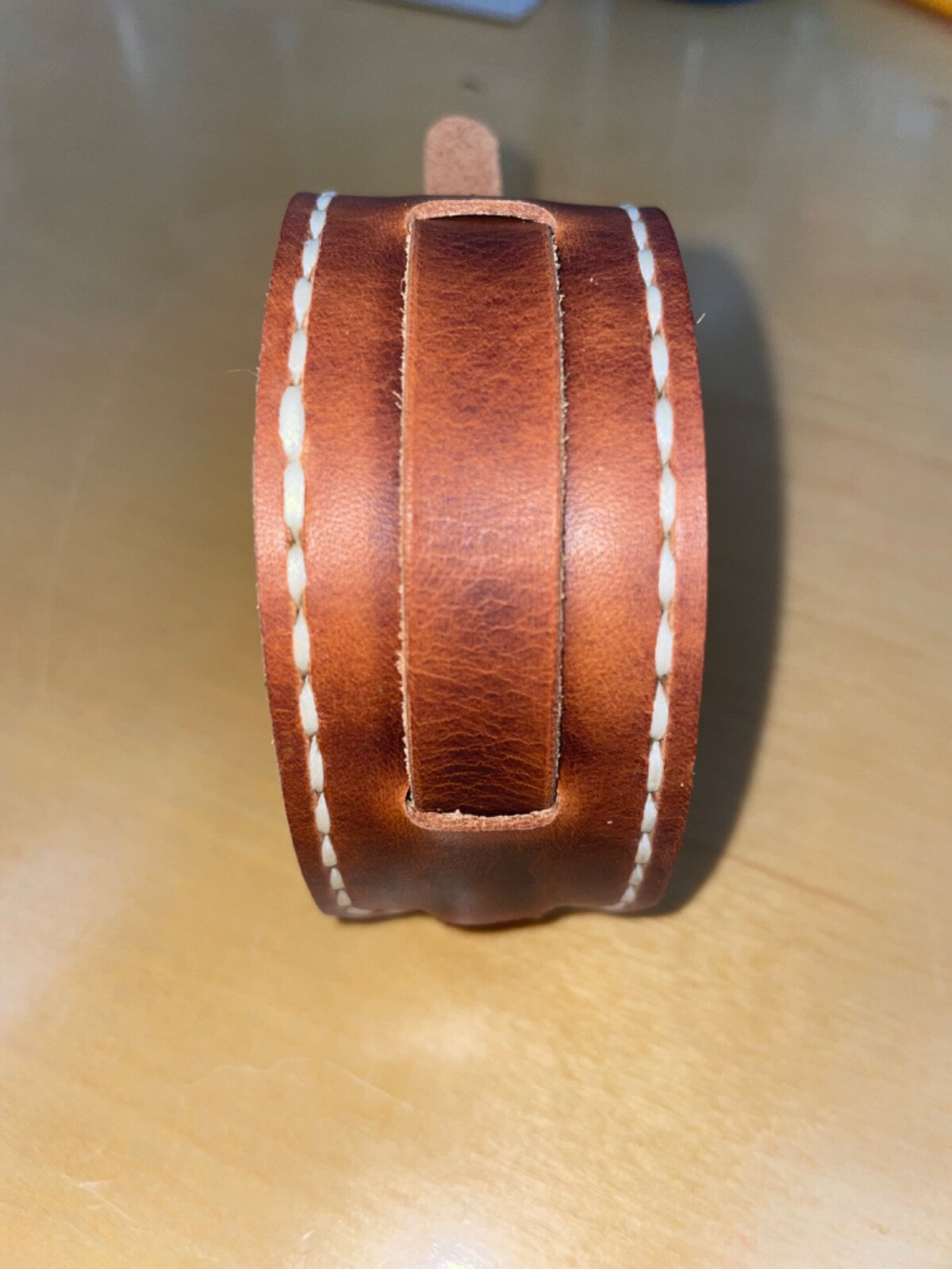 Luxury Trench Watch Strap Hand Made Italian Veg Tan F/Grain Leather New Colours