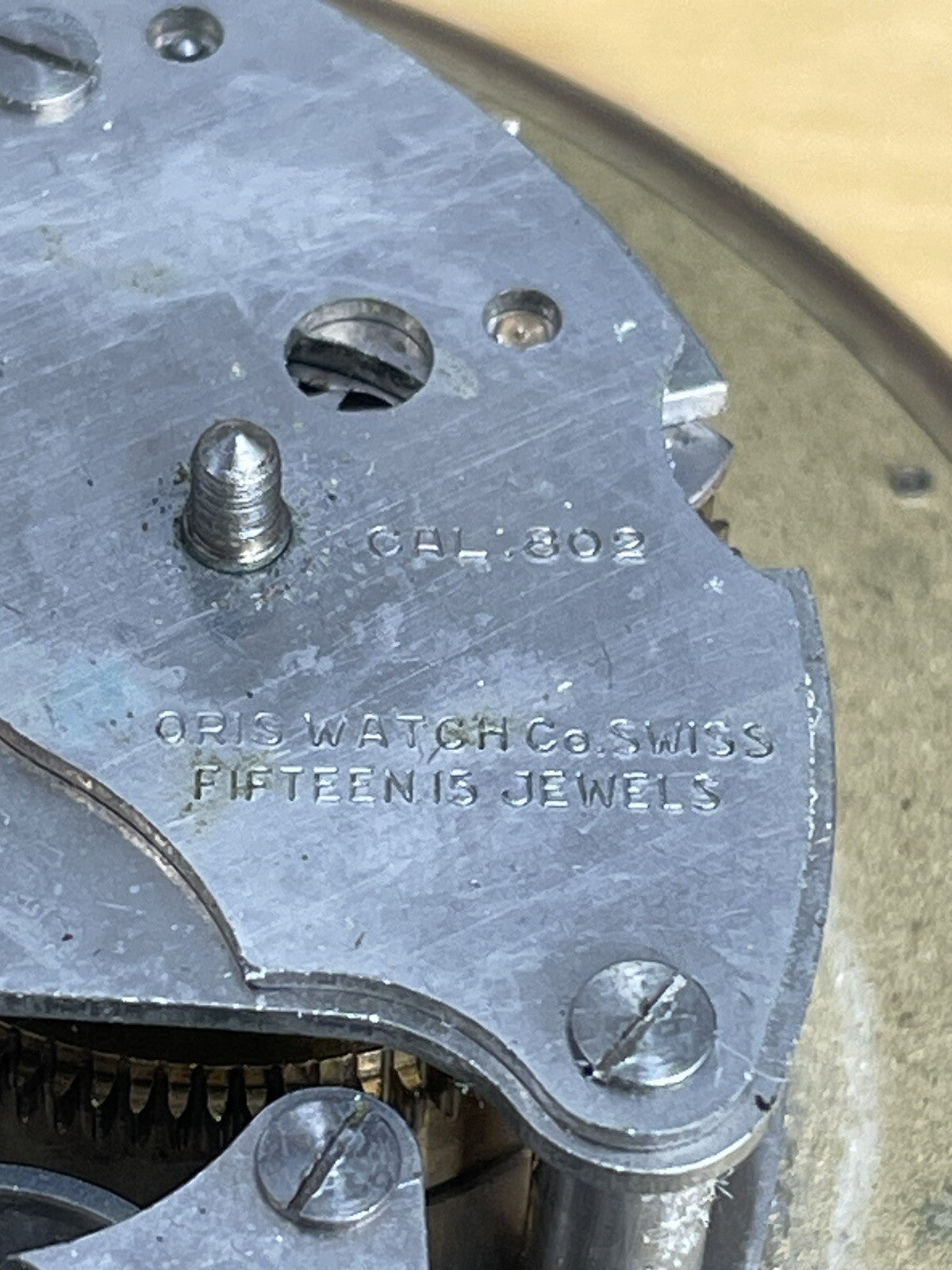 Ca 1960s Oris 8 Day Clock Cal 802 15J Good Balance