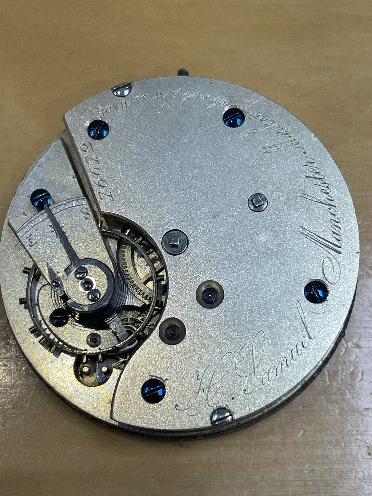 H Samuel 16s Pocket Watch Movement Running