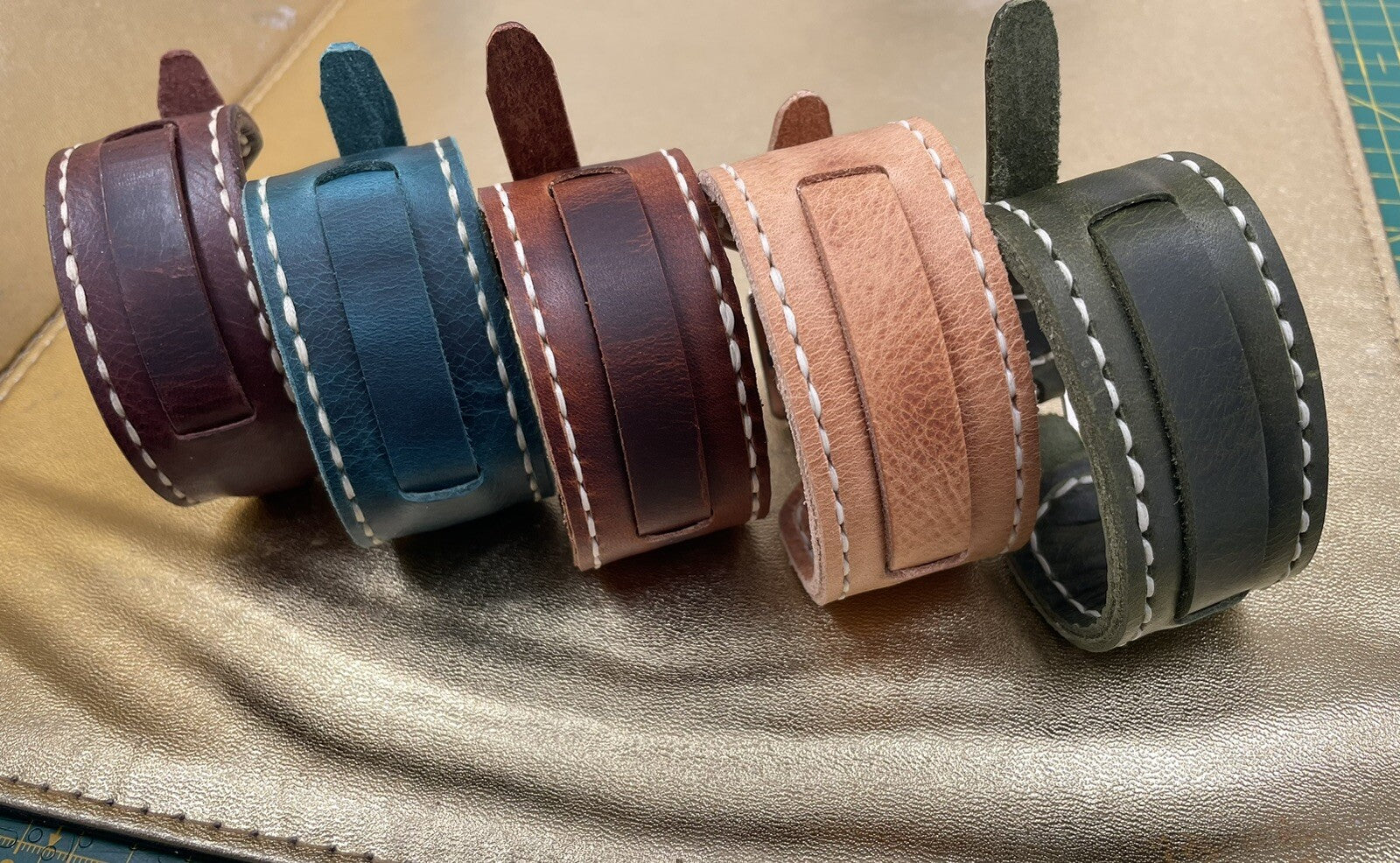 Luxury Trench Watch Strap Hand Made Italian Veg Tan F/Grain Leather New Colours