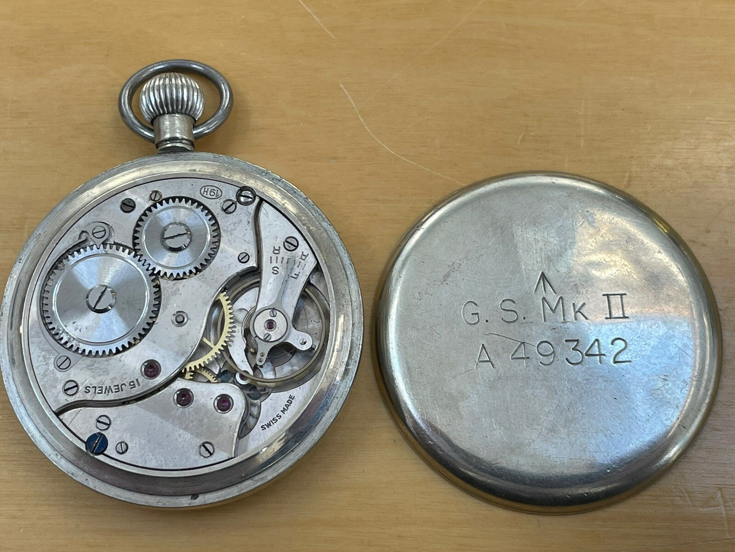Moeris GS MK 2 WW2 Pocket Watch For Restoration. Running