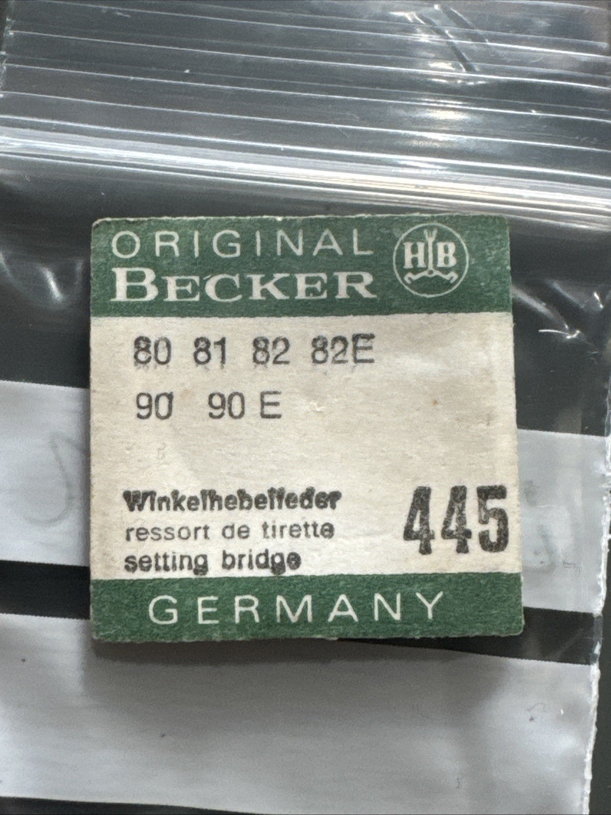 Becker 80 - 90 E Setting Lever Spring Ref LG14-22