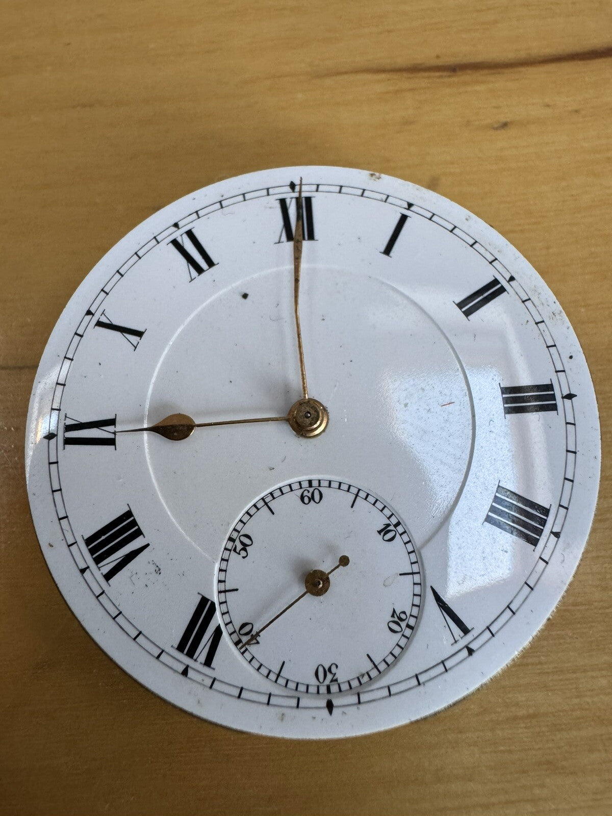 Unidentified Open Face Pocket Watch Movement 16s Ticking Ref S