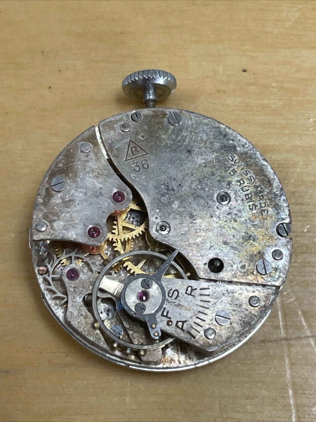 Buser 36  Movement For Parts Spares Repair Ticking Reg LG10-5