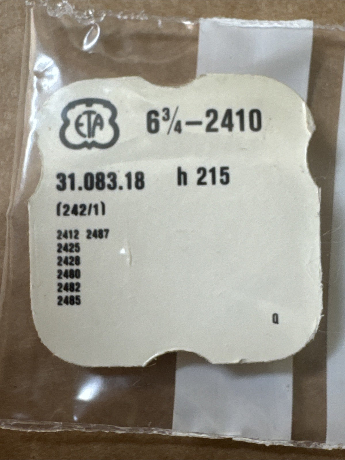 ETA 2410 Cannon Pinion #242/1 X1 Ref LG11-158